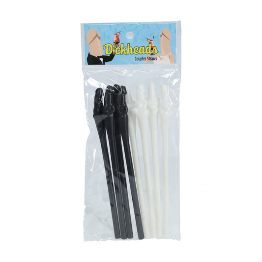 The Dickheads Couples Straws Black & White | 8714273055125 | Available at EroticWarehouse.com