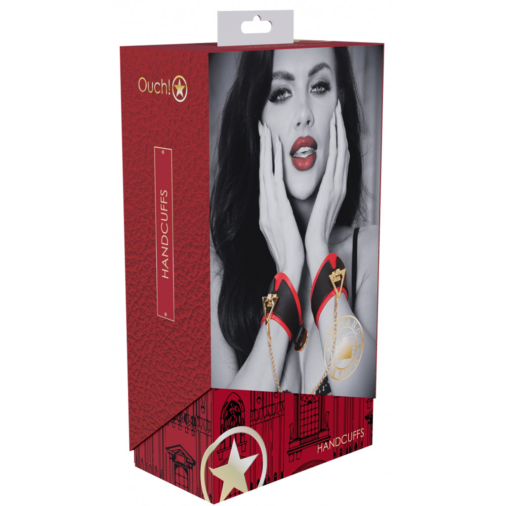 Ouch! Milan Collection Handcuffs Black/Red | 8714273055958 | Available at EroticWarehouse.com