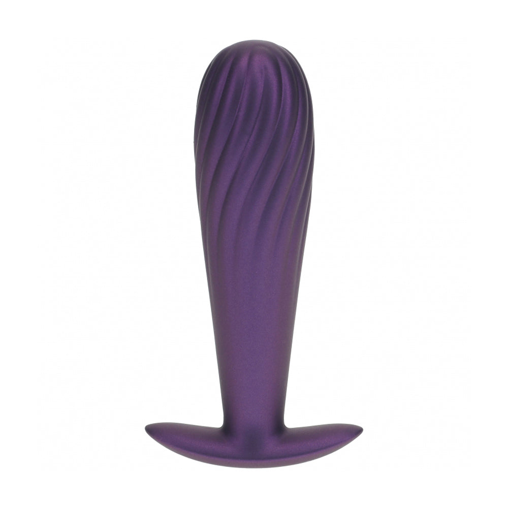 Ouch! Ribbed Anal Plug Silicone Metallic Purple | 8714273057174 | Available at EroticWarehouse.com