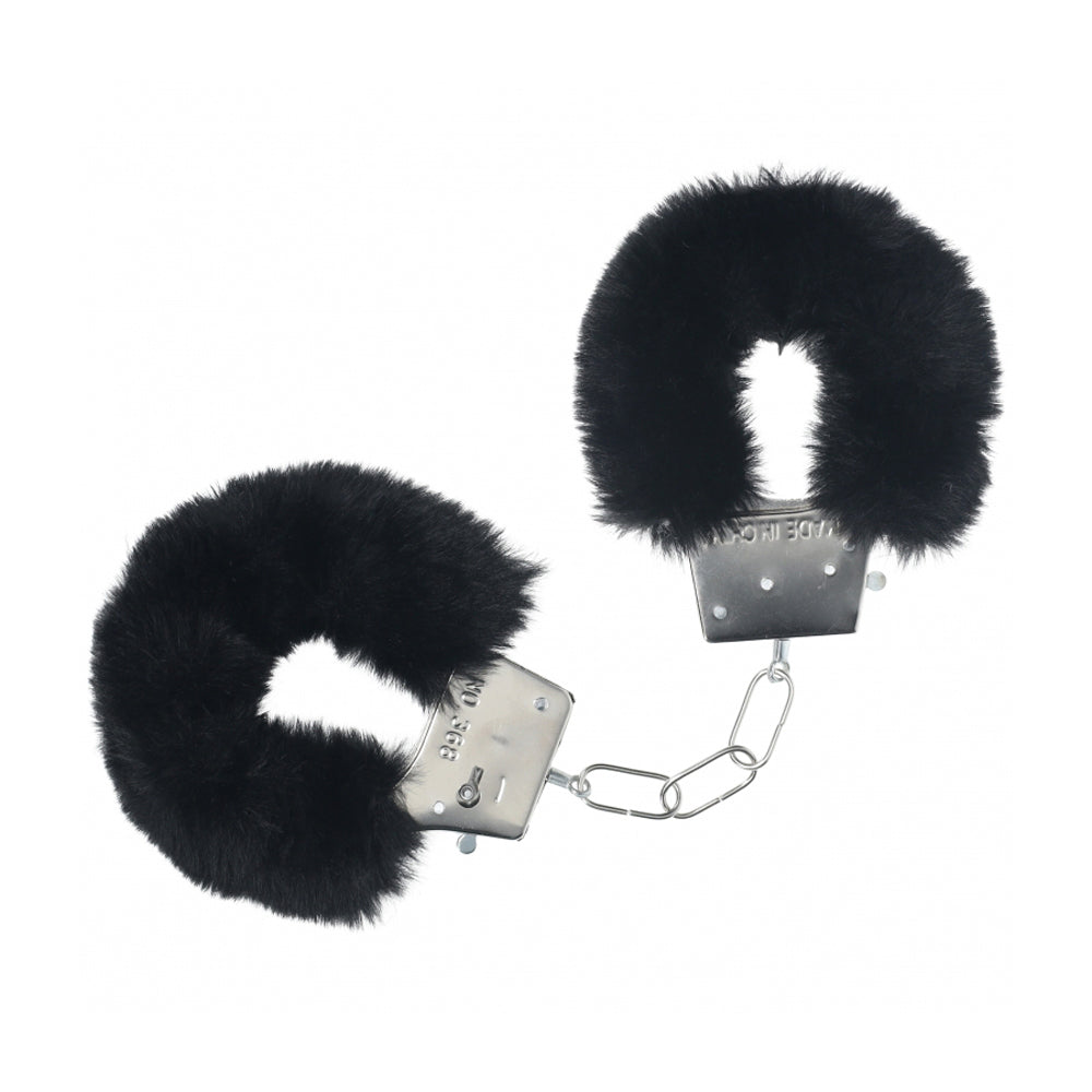 Ouch! Classic Fluffy Handcuffs Black | 8714273058218 | Available at EroticWarehouse.com
