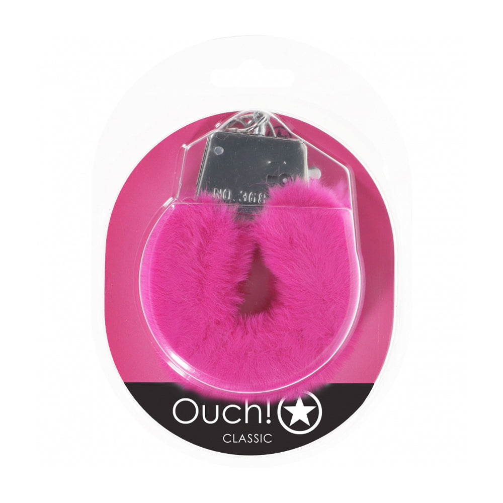Ouch! Classic Fluffy Handcuffs Pink | 8714273058225 | Available at EroticWarehouse.com