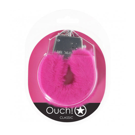 Ouch! Classic Fluffy Handcuffs Pink | 8714273058225 | Available at EroticWarehouse.com