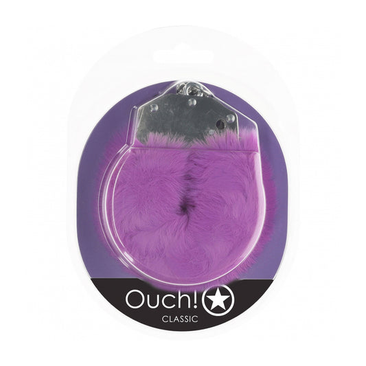 Ouch! Classic Fluffy Handcuffs Purple | 8714273058232 | Available at EroticWarehouse.com