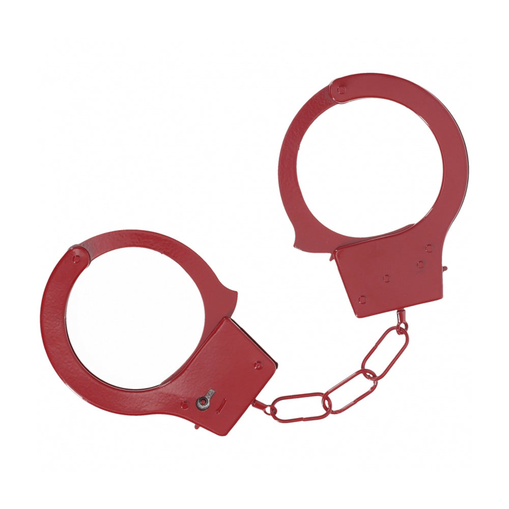 Ouch! Classic Metal Handcuffs Red | 8714273058294 | Available at EroticWarehouse.com