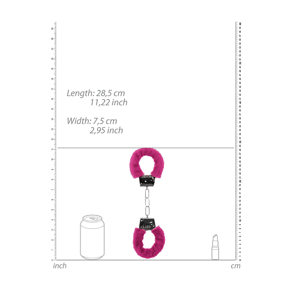 Ouch! Beginner's Handcuffs Furry Pink | 8714273074072 | Available at EroticWarehouse.com