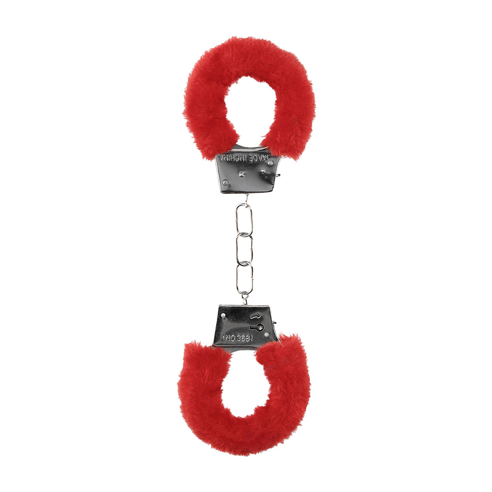 Ouch! Beginner's Handcuffs Furry Red | 8714273074102 | Available at EroticWarehouse.com