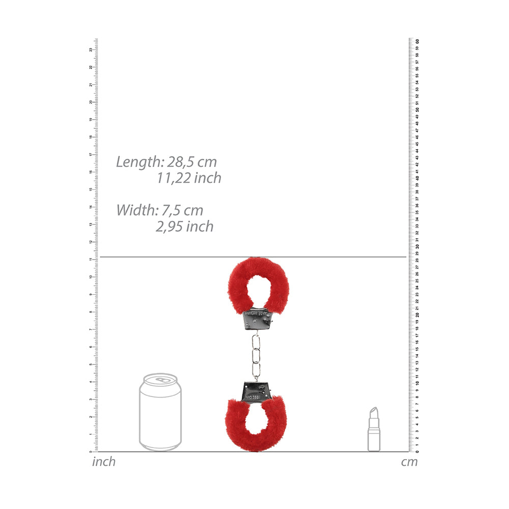 Ouch! Beginner's Handcuffs Furry Red | 8714273074102 | Available at EroticWarehouse.com