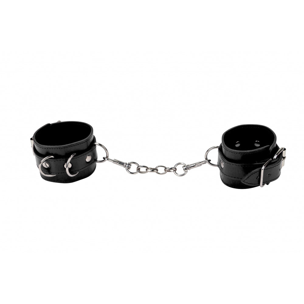 Ouch! Leather Cuffs Black | 8714273309396 | Available at EroticWarehouse.com