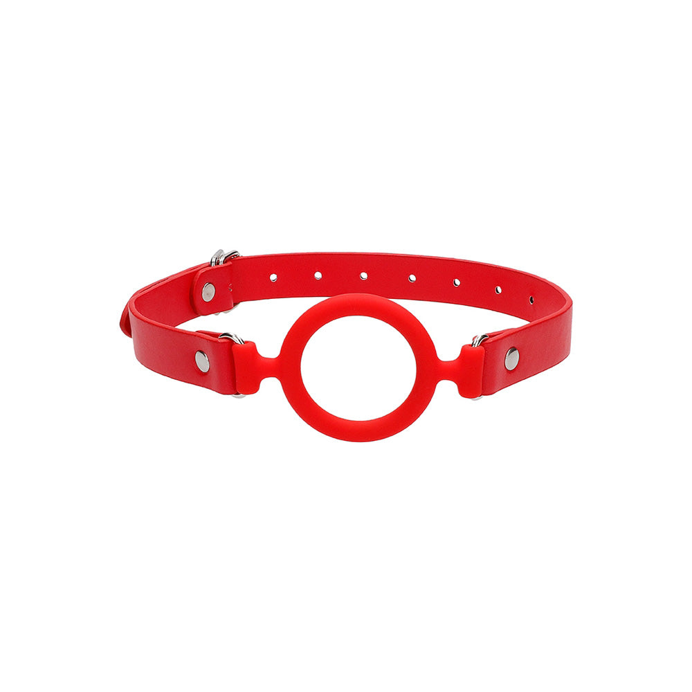 Ouch! Silicone Ring Gag With Leather Straps Red | 8714273492517 | Available at EroticWarehouse.com