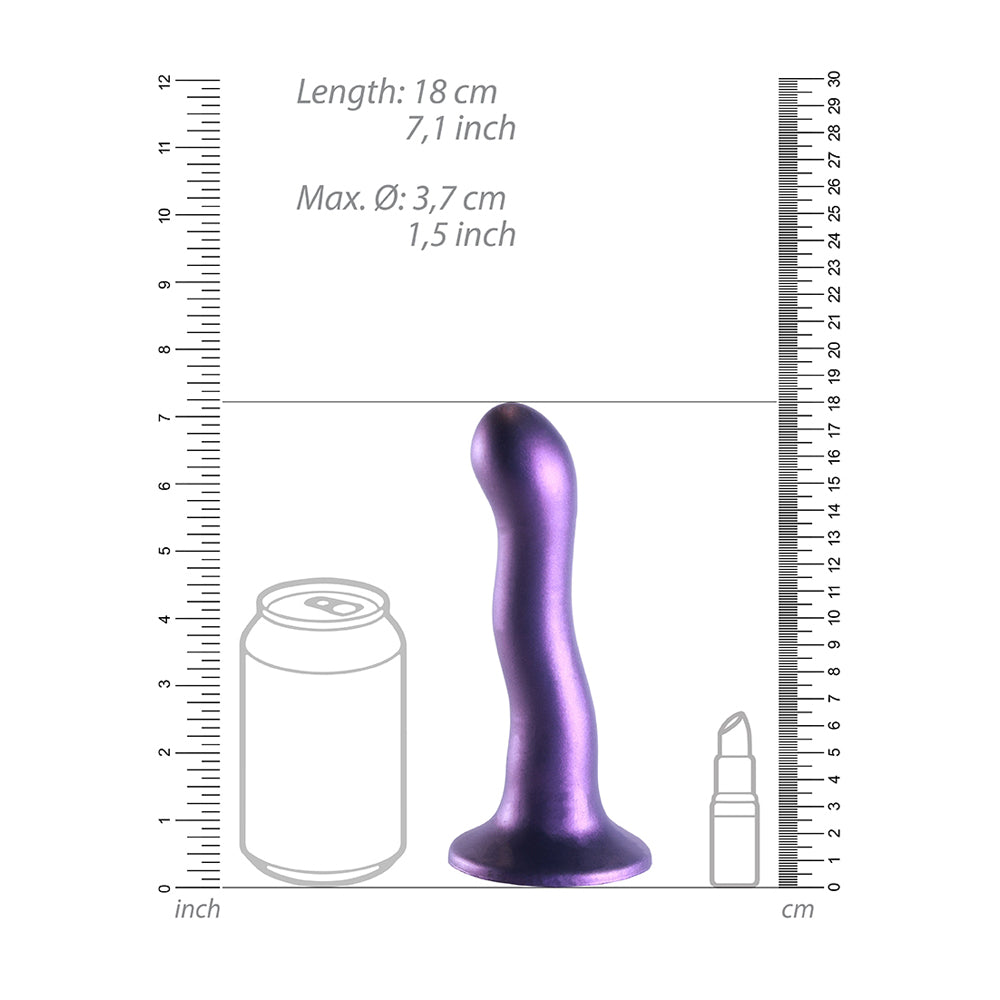 Ultra Soft Silicone Curvy G-Spot Dildo 7" Metallic Purple | 8714273493422 | Available at EroticWarehouse.com