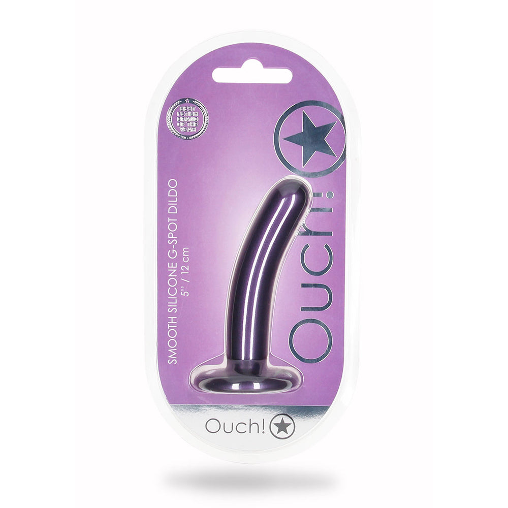 Smooth Silicone G-Spot Dildo 5" Metallic Purple | 8714273493705 | Available at EroticWarehouse.com