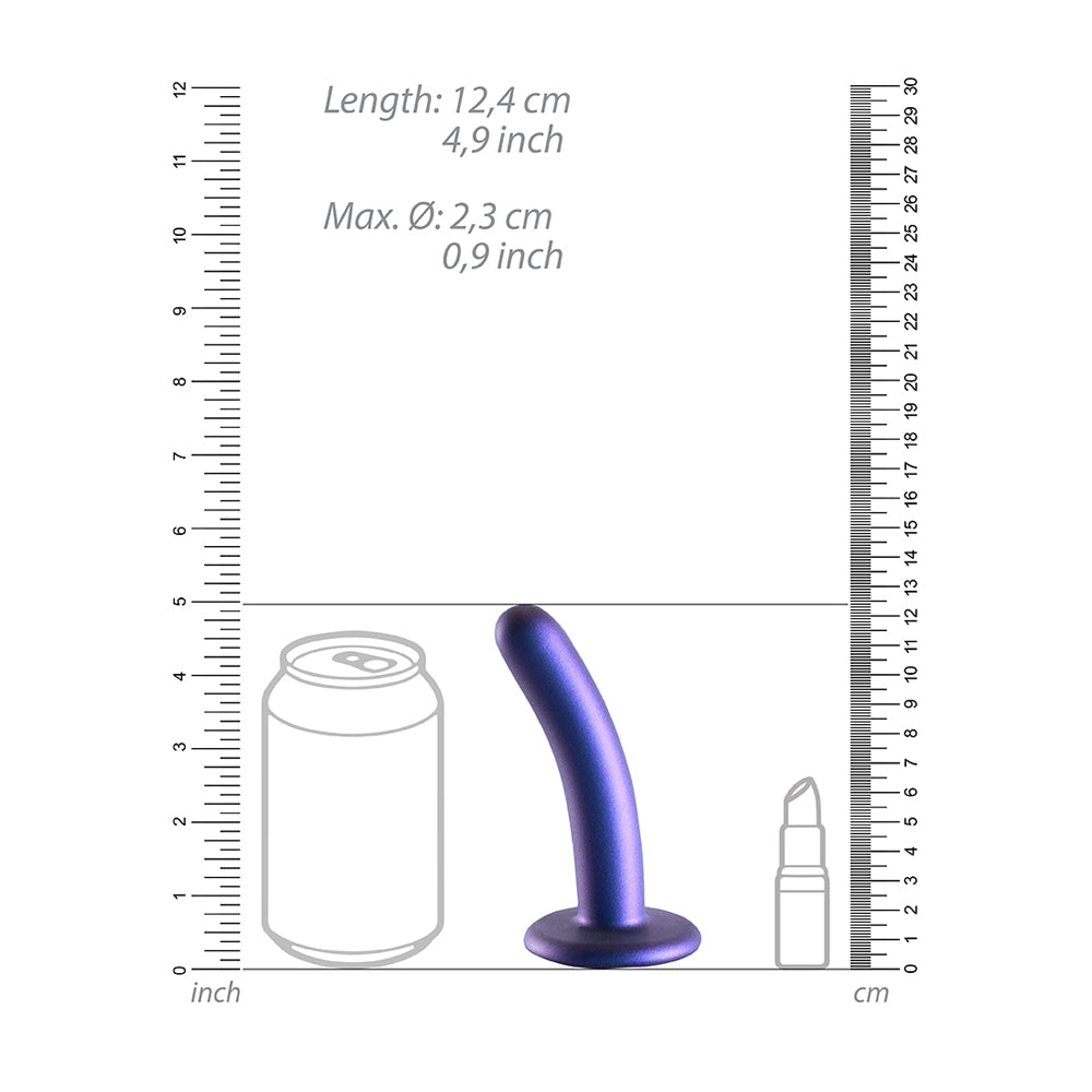 Smooth Silicone G-Spot Dildo 5" Metallic Blue | 8714273493774 | Available at EroticWarehouse.com