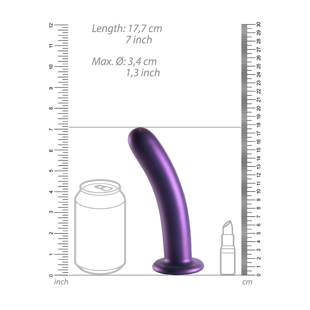 Smooth Silicone G-Spot Dildo 7" Metallic Purple | 8714273494269 | Available at EroticWarehouse.com