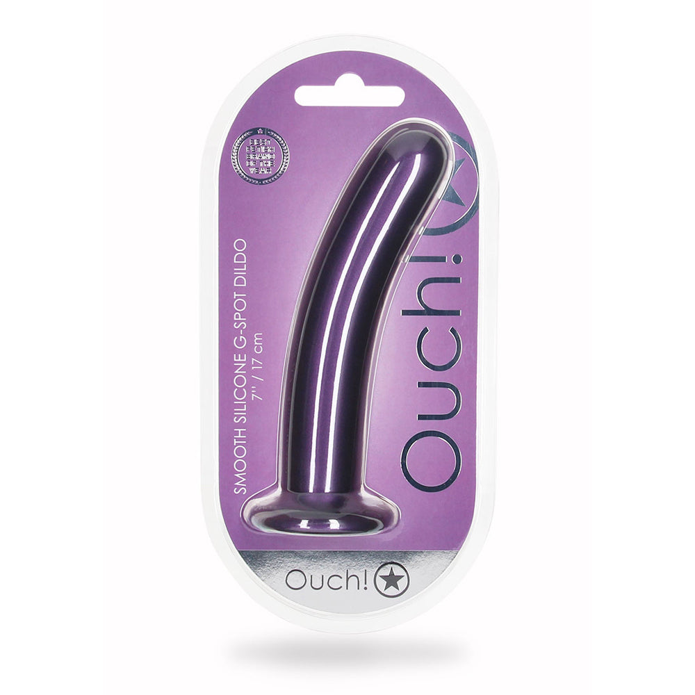 Smooth Silicone G-Spot Dildo 7" Metallic Purple | 8714273494269 | Available at EroticWarehouse.com