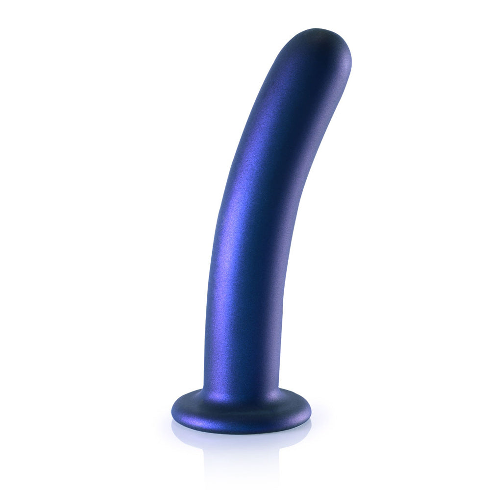 Smooth Silicone G-Spot Dildo 7" Metallic Blue | 8714273494337 | Available at EroticWarehouse.com