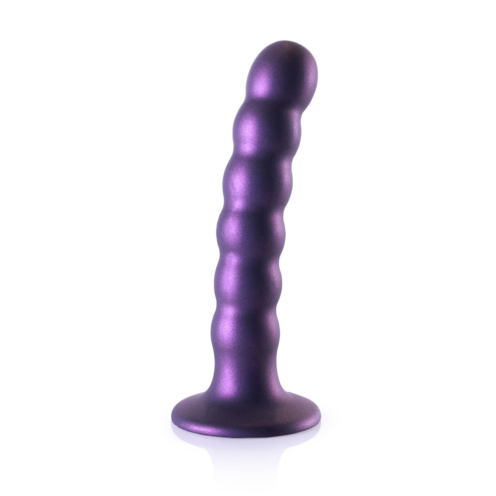 Beaded Silicone G-Spot Dildo 5" Metallic Purple | 8714273494542 | Available at EroticWarehouse.com