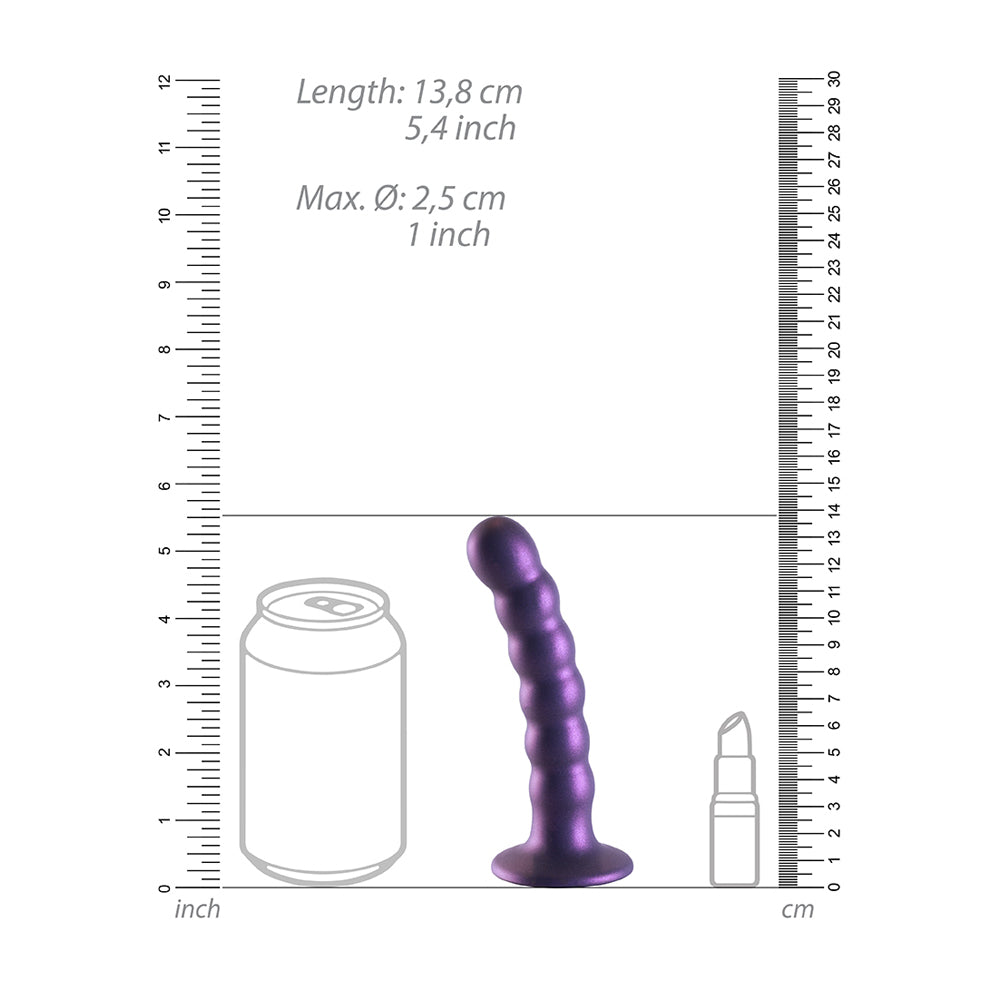 Beaded Silicone G-Spot Dildo 5" Metallic Purple | 8714273494542 | Available at EroticWarehouse.com