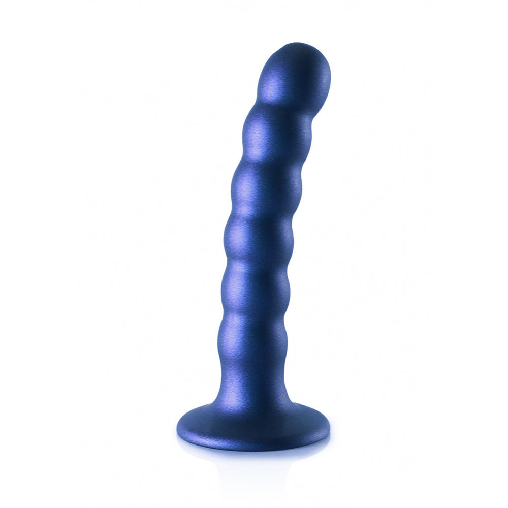 Beaded Silicone G-Spot Dildo 5" Metallic Blue | 8714273494610 | Available at EroticWarehouse.com