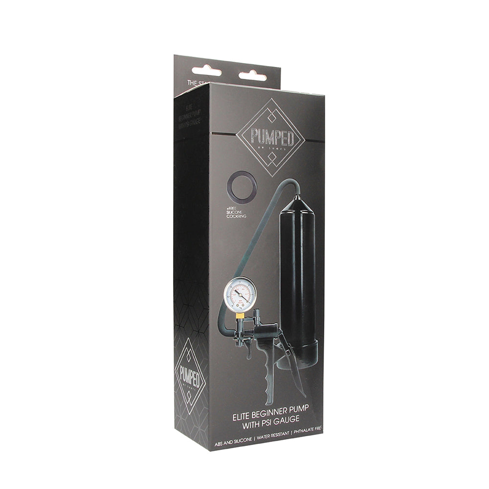Pumped Elite Beginner Pump With Psi Gauge Black | 8714273504746 | Available at EroticWarehouse.com
