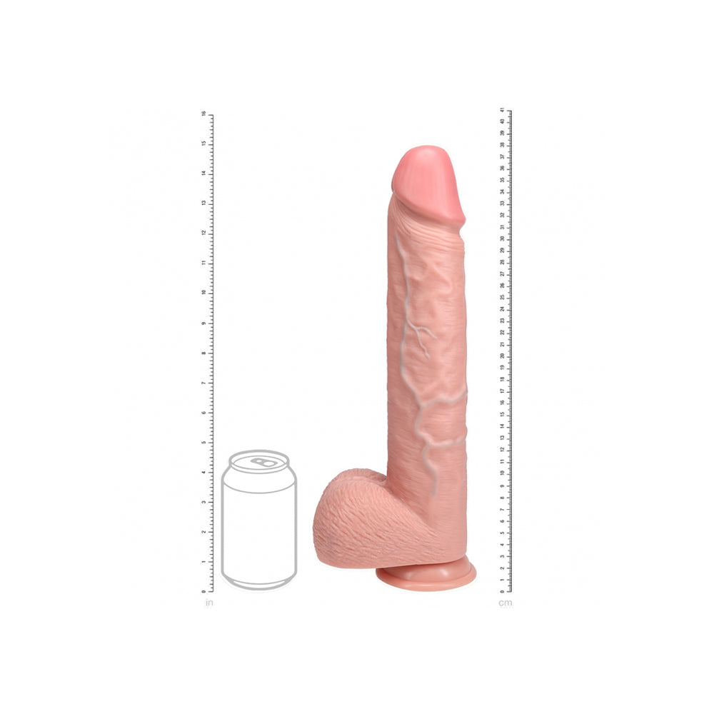 Realrock Extra Long Realistic Dildo With Balls 15" Flesh | 8714273505071 | Available at EroticWarehouse.com