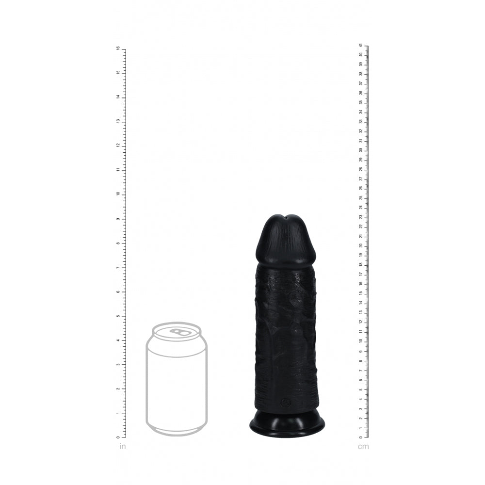 Realrock Extra Thick Realistic Dildo No Balls 9" Black | 8714273505309 | Available at EroticWarehouse.com