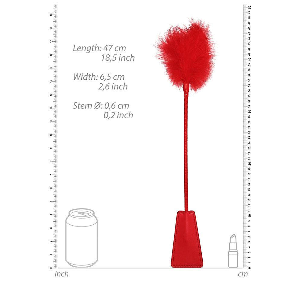 Ouch! Crop With Feather Red | 8714273505330 | Available at EroticWarehouse.com