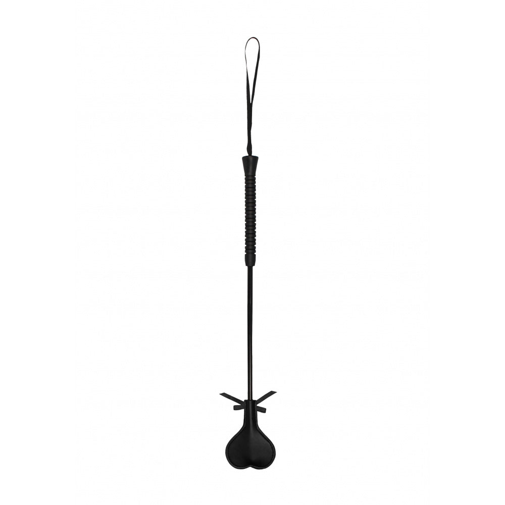 Ouch! Crop Black Heart With Black Lace Large | 8714273506801 | Available at EroticWarehouse.com
