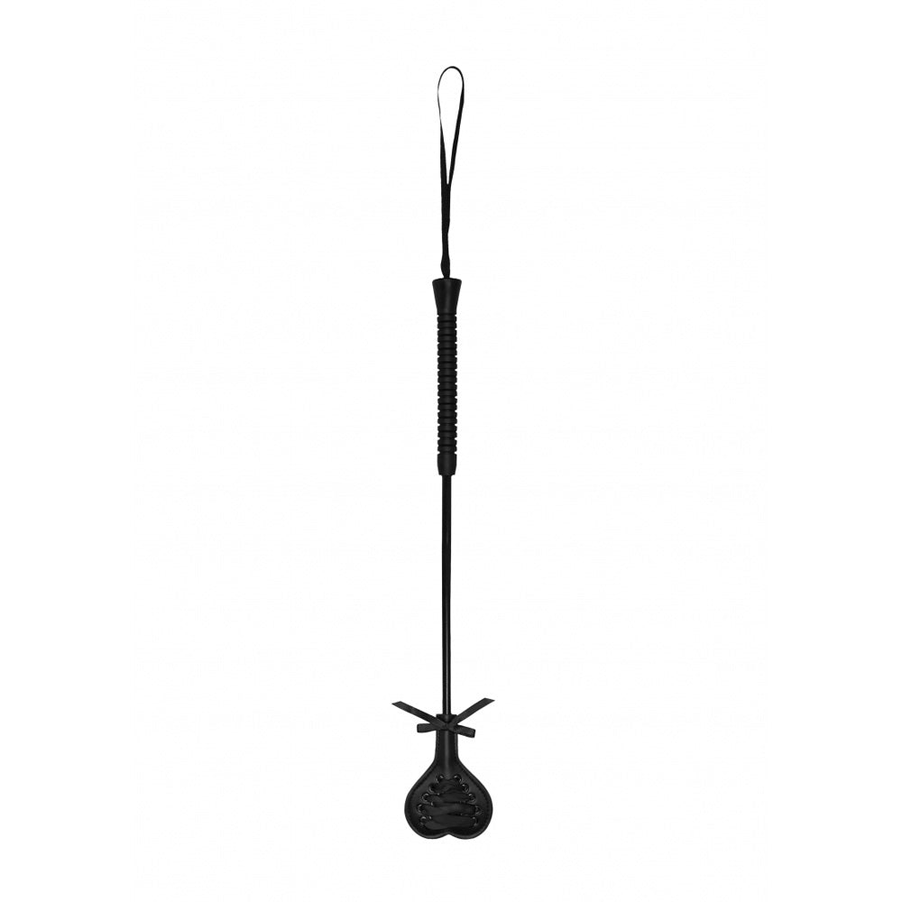 Ouch! Crop Black Heart With Black Lace Large | 8714273506801 | Available at EroticWarehouse.com