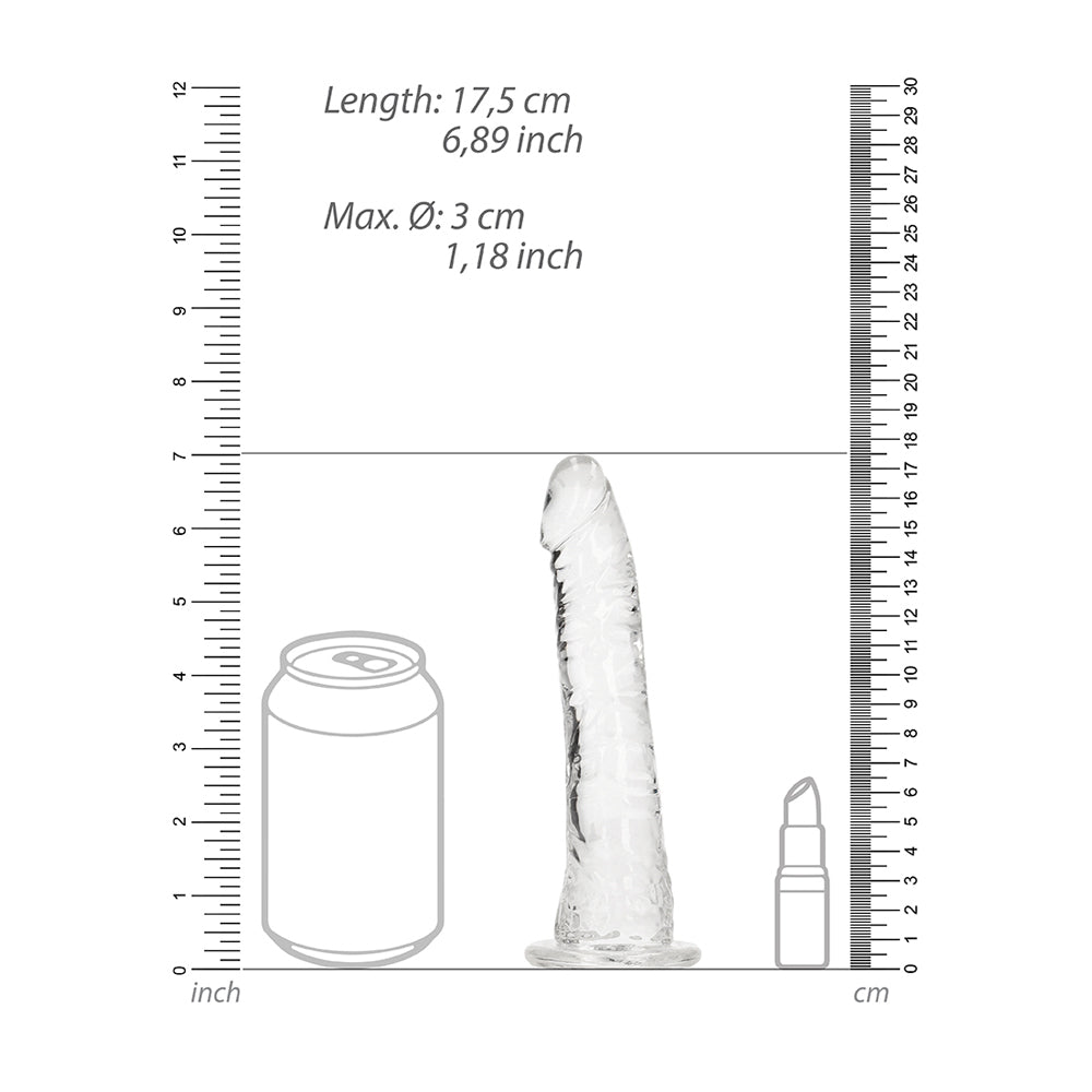 Realrock Crystal Clear Slim Dildo 6'' Transparent | 8714273520173 | Available at EroticWarehouse.com