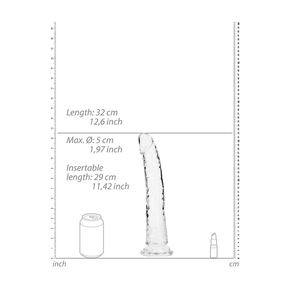 Realrock Crystal Clear Slim Dildo 11'' Transparent | 8714273520227 | Available at EroticWarehouse.com