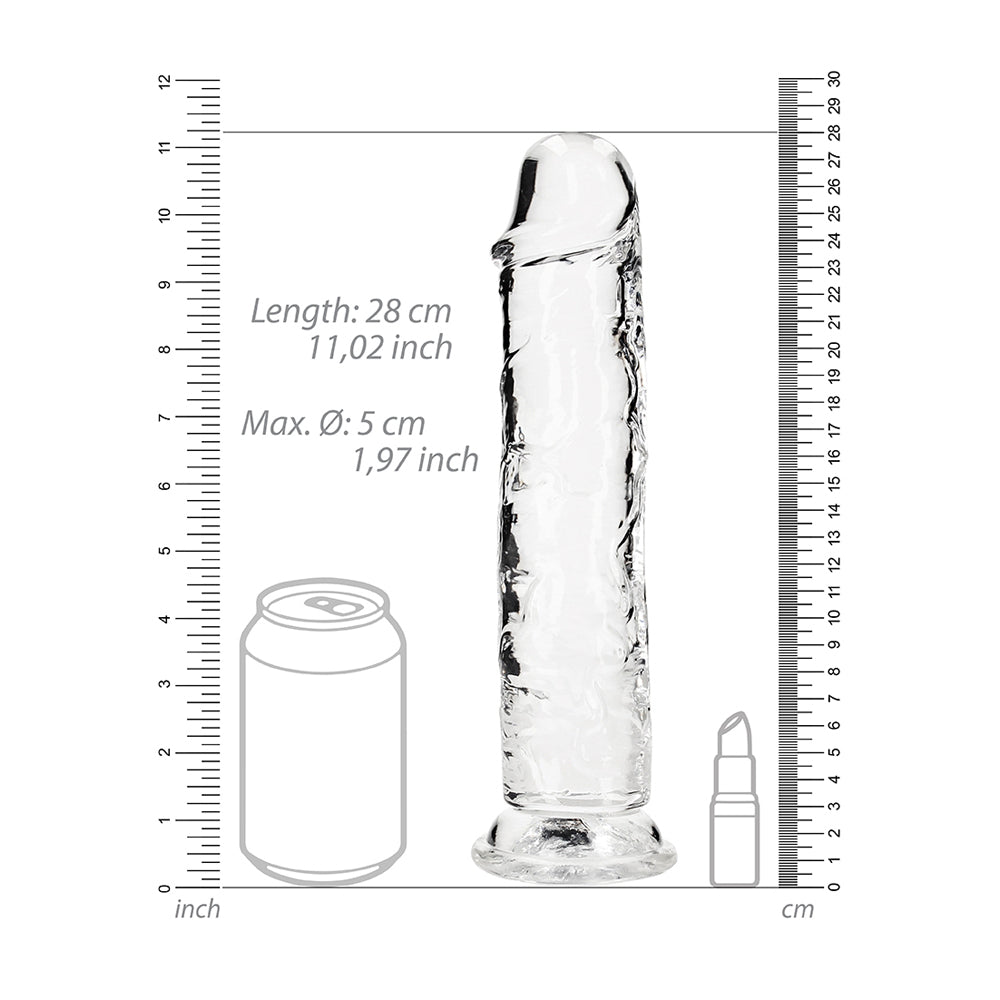 Realrock Crystal Clear Straight Realistic Dildo With Suction Cup 10'' Transparent | 8714273520593 | Available at EroticWarehouse.com
