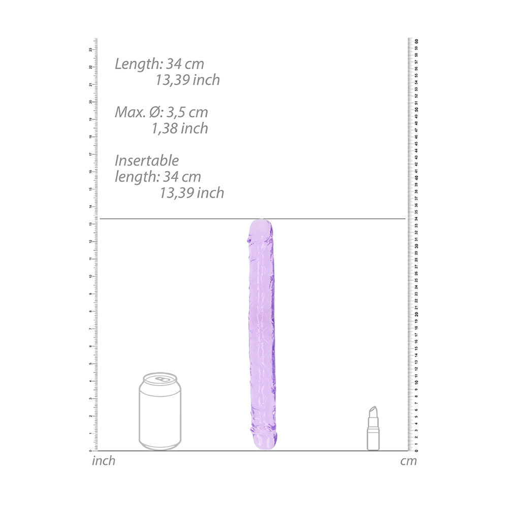 Realrock Crystal Clear Double Dong 13'' Purple | 8714273520869 | Available at EroticWarehouse.com