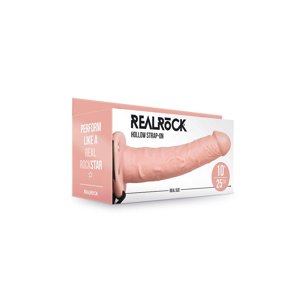 Realrock Hollow Strap-On Without Balls 10" Flesh | 8714273521286 | Available at EroticWarehouse.com