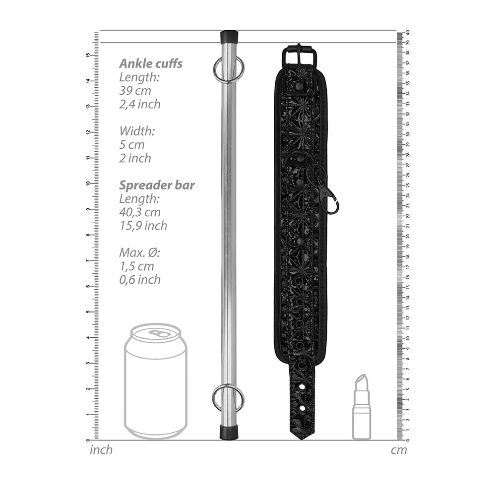 Ouch! Luxury Spreader Bar Black | 8714273525314 | Available at EroticWarehouse.com
