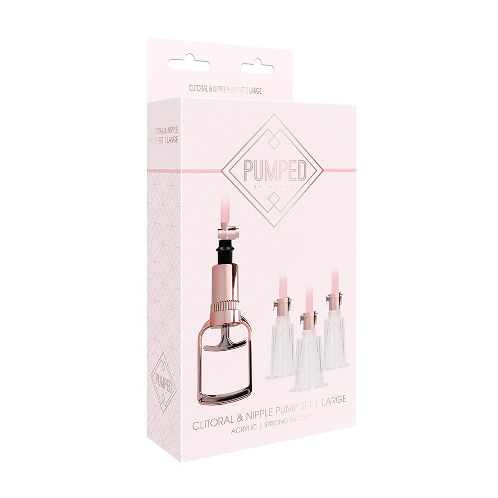 Pumped Clitoral & Nipple Pump Set Large Rose Gold | 8714273548450 | Available at EroticWarehouse.com