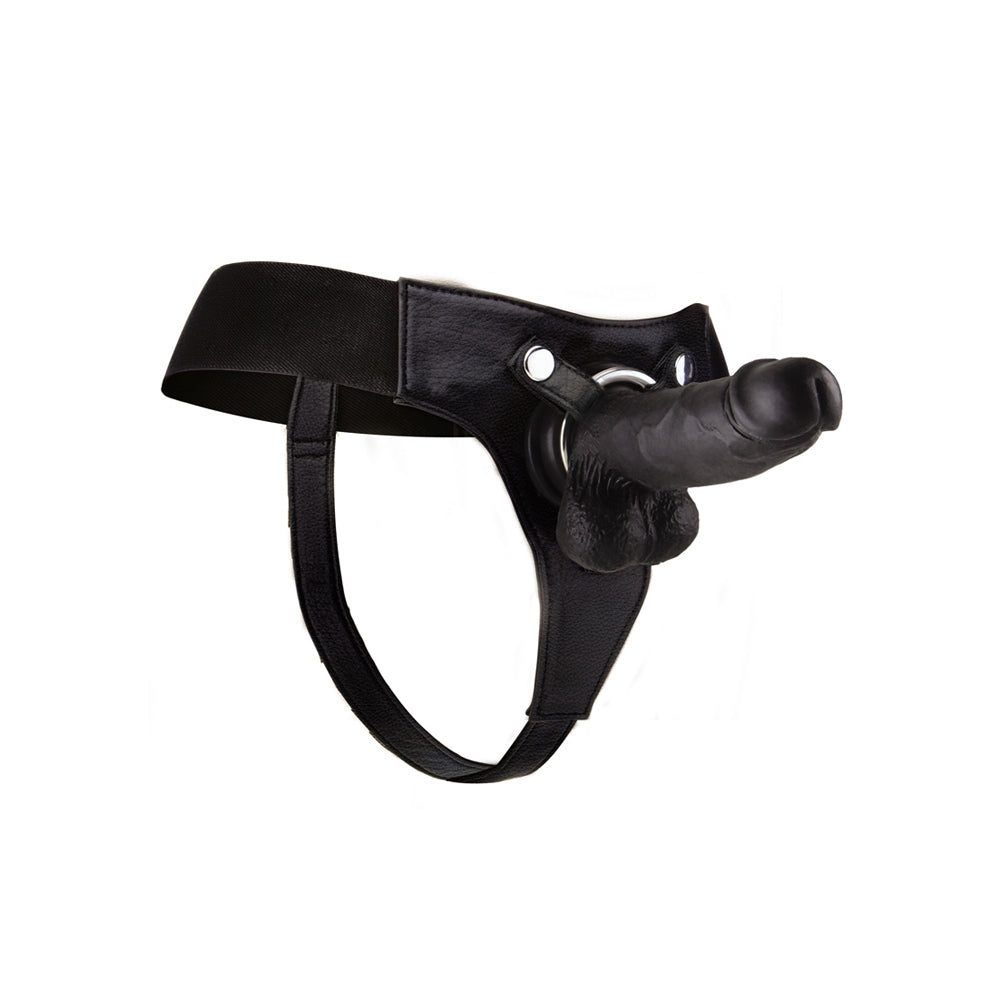 Ouch! Realistic 8" Strap-On Black | 8714273577580 | Available at EroticWarehouse.com