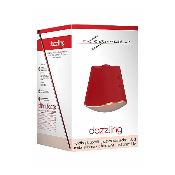 Elegance Rotating & Vibrating Clitoral Stimulator Dazzling Red | 8714273925367 | Available at EroticWarehouse.com