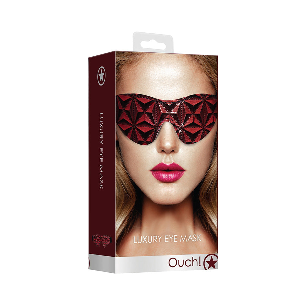 Ouch! Luxury Eye Mask Burgundy | 8714273928672 | Available at EroticWarehouse.com