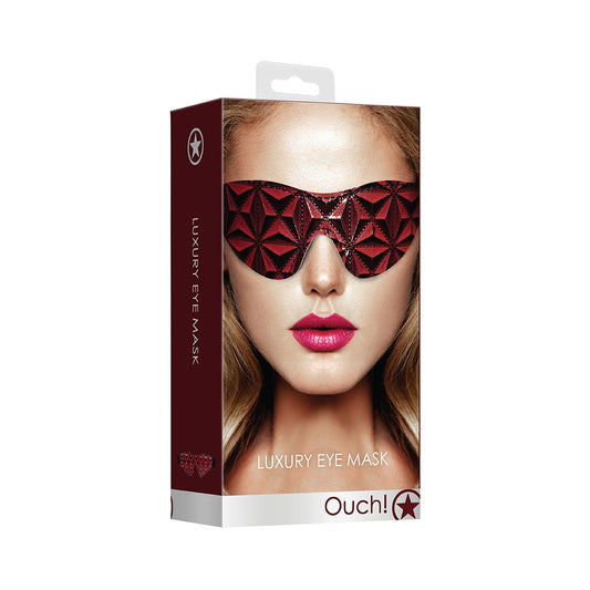 Ouch! Luxury Eye Mask Burgundy | 8714273928672 | Available at EroticWarehouse.com