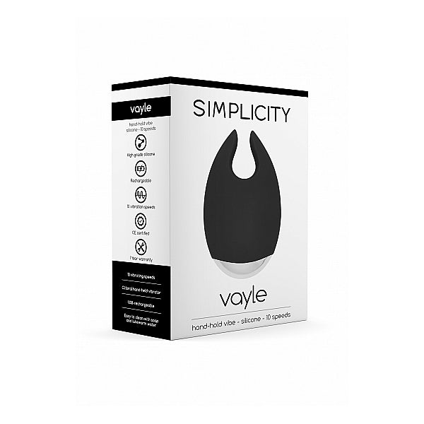 Simplicity Vayle Hand-Hold Vibe Black | 8714273932488 | Available at EroticWarehouse.com