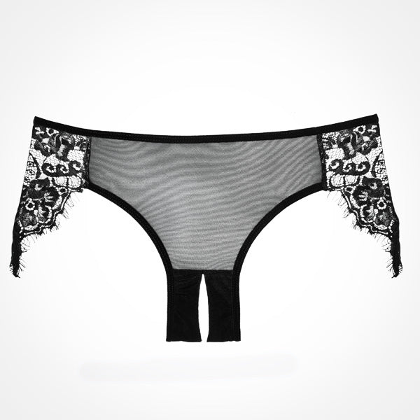 Lavish & Lace Crotchless Panty One Size Black | 883045908384 | Available at EroticWarehouse.com
