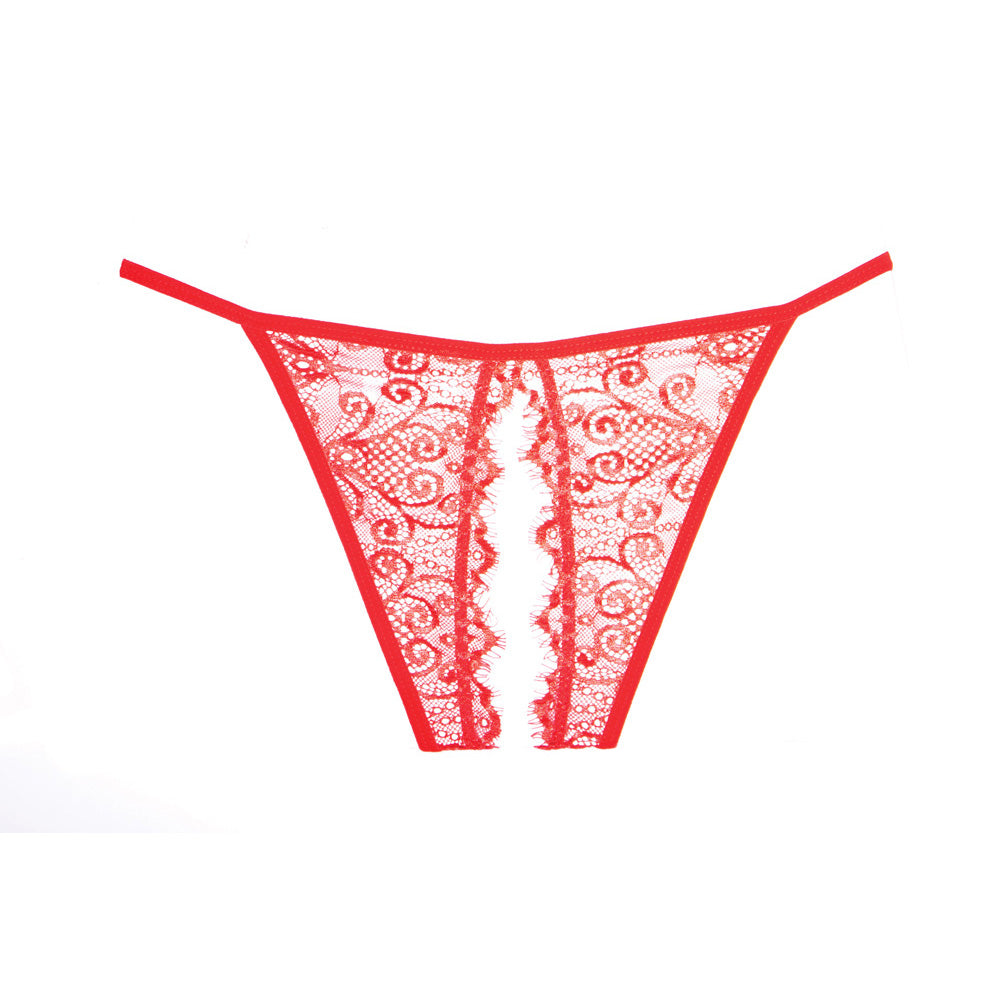 Adore Enchanted Belle Panty Crotchless One Size Red | 883045913005 | Available at EroticWarehouse.com