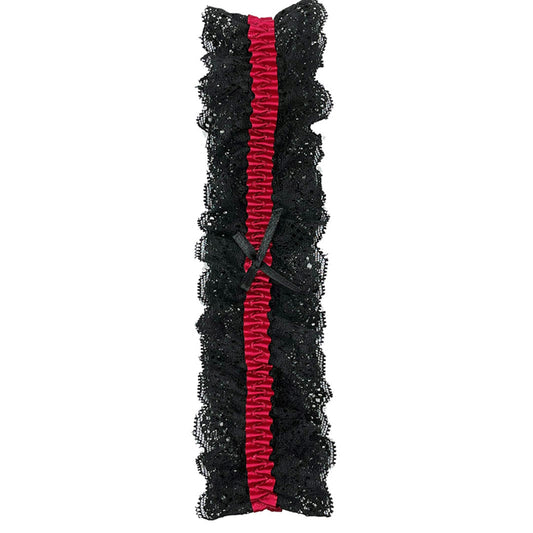 Lace Garter Black/Red O/S | 8932130101178 | Available at EroticWarehouse.com