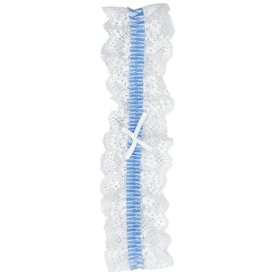 Lace Garter White/Blue O/S | 8932130801177 | Available at EroticWarehouse.com
