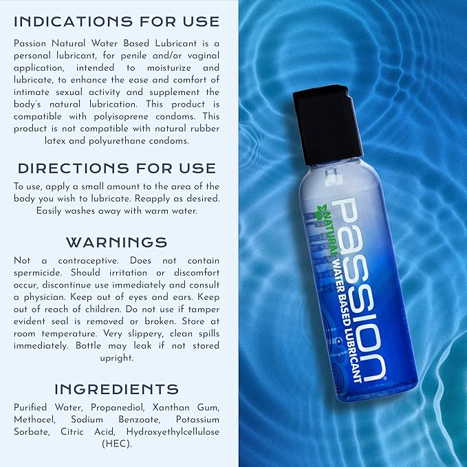 Passion Natural Water Based Lubricant 2 Oz | 811847011520 | Available at EroticWarehouse.com