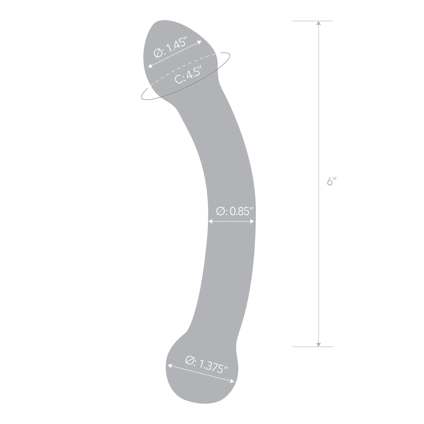 7 Inch Curved Glass G-Spot And Prostate Stimulator | 4890808169681 | Available at EroticWarehouse.com
