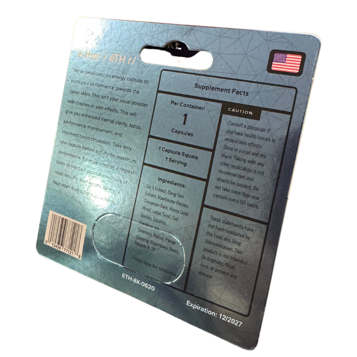Ether Male Enhancement Pill 24 Count | 012436771225 | Available at EroticWarehouse.com