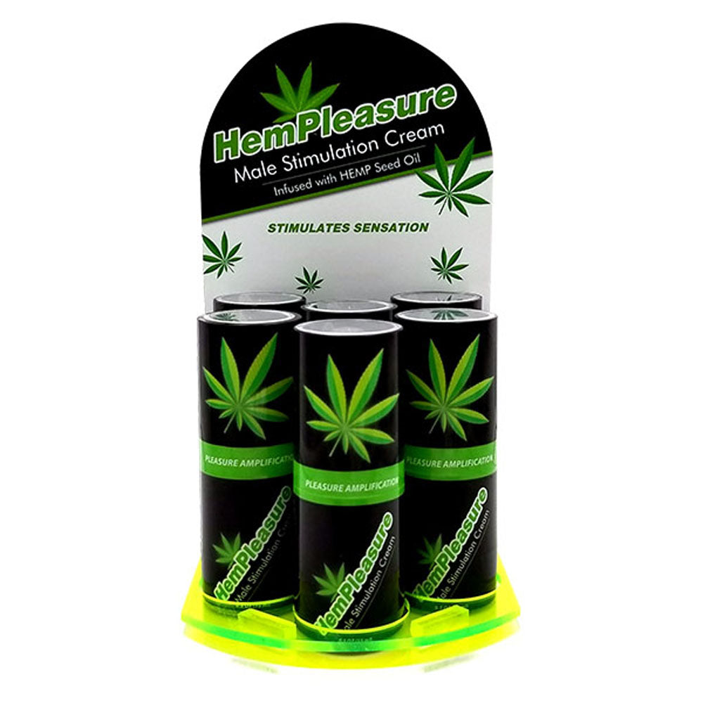 Hempleasure for Men .5 Oz 6 Bottle Display | 679359001275 | Available at EroticWarehouse.com