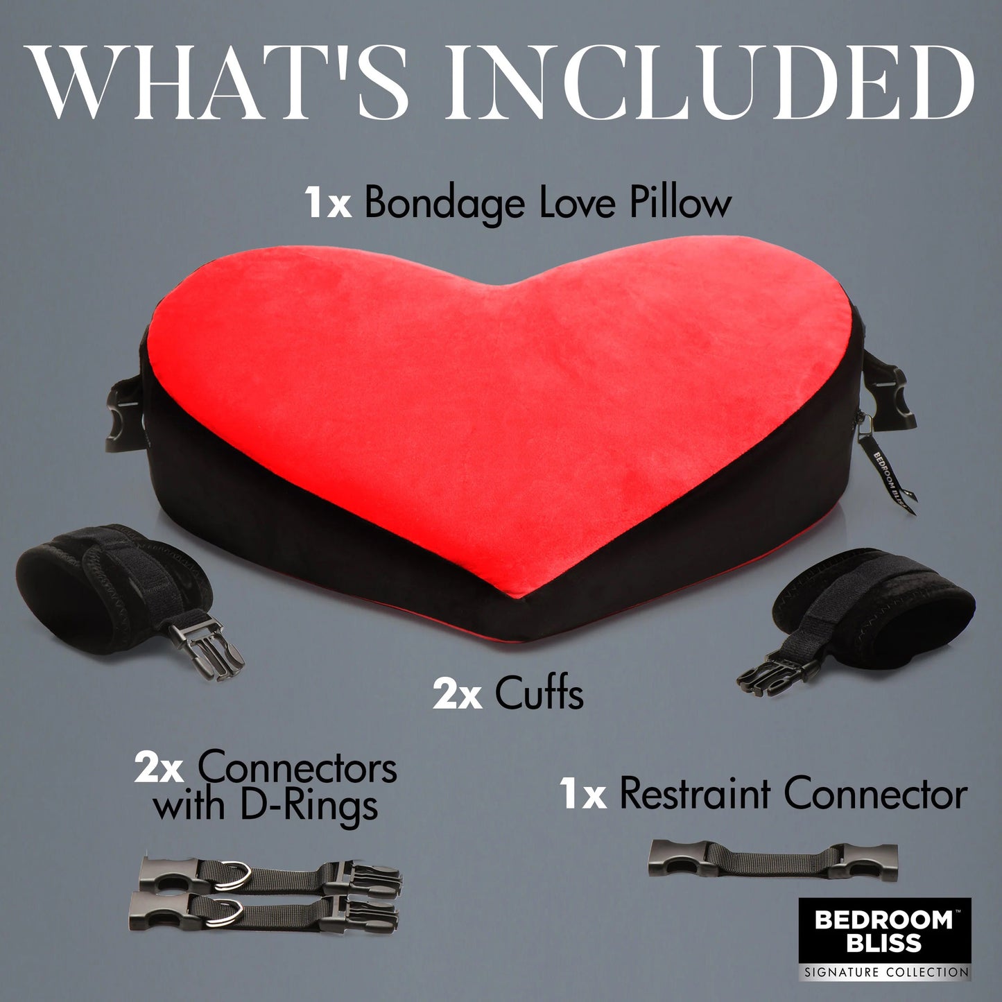 Bondage Love Pillow - Black/red | 848518054203 | Available at EroticWarehouse.com