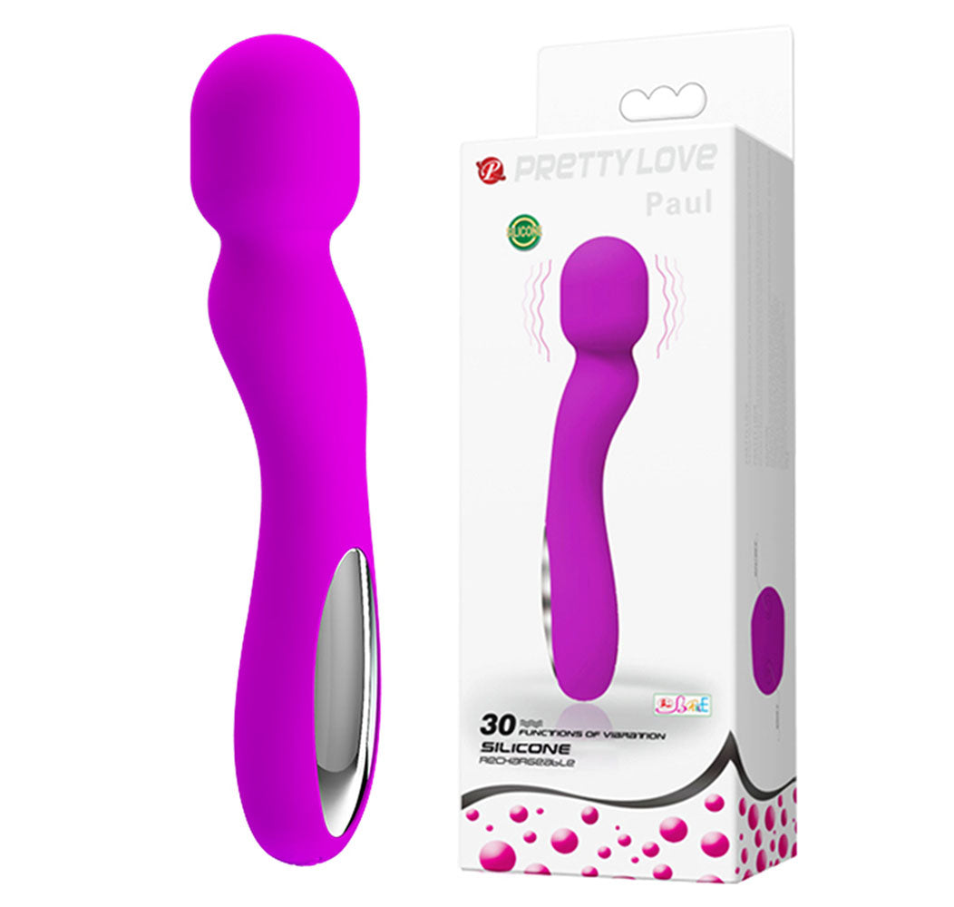 Pretty Love Paul USB Rechargeable Wand - Fuchsia | 6959532314502 | Available at EroticWarehouse.com